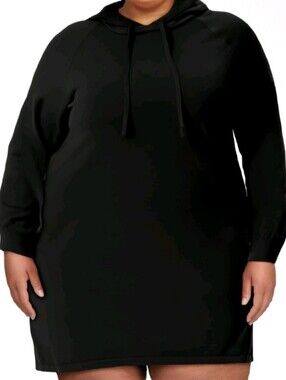Old Navy Black Hooded Track Dress
